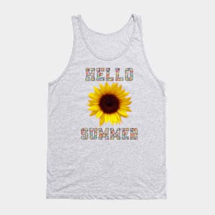 hello summer vibes with sunflower Tank Top